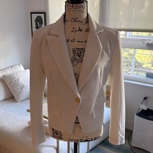 Aqua Classic White Blazer with Gold Button